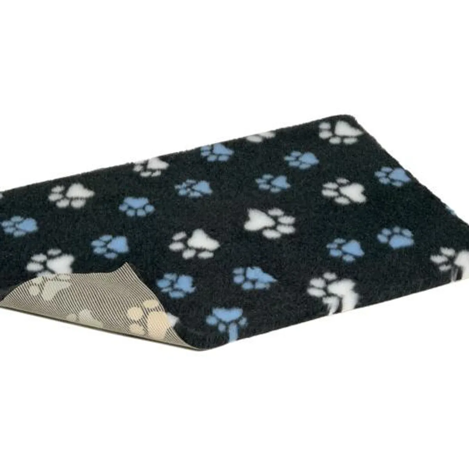 Vetbed, Duo-Paw Charcoal / Blue & White Paws, Petlife - K9shop