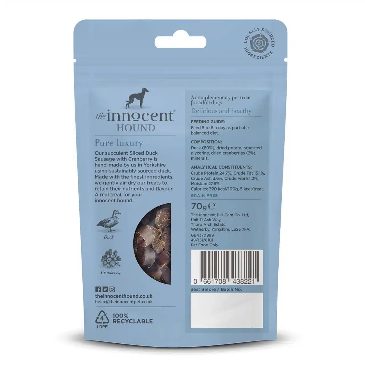 The Innocent Hound Andepølser i Biter med Tranebær